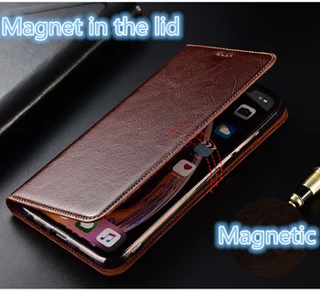 Īstas ādas magnētisko flip tālruni gadījumā, ja kartes slots turētājs iphone 11 Pro Max/iphone 11 Pro/iphone 11 tālruni somā stāv gadījumā