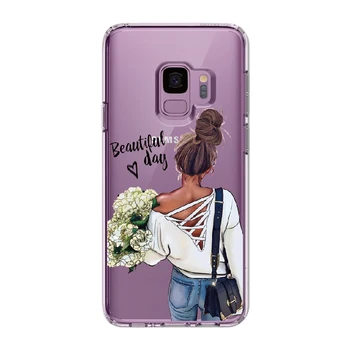 Modes Karaliene Elegants Meitene, Samsung Galaxy Note A41 8 9 10 A7 A8 S8 S9 S10 S20 Plus Soft Kristāla Slim Aizsardzības Skaidra Lieta