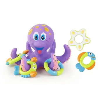 Bērnu Vannas Rotaļlietas Astoņkāji Bērnu Vannas Rotaļlietas, Ūdens Rotaļlietas Jautri Peldošās Ring Toss Spēli Astoņkājis Peldošas Rotaļlietas, Bērnu Istaba, Vannas Rotaļlietas