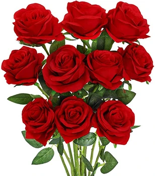 10pcs Mākslīgie Ziedi, Rozes, Kāzu Mājas Rotājumi Valentīna Diena Dāvanu