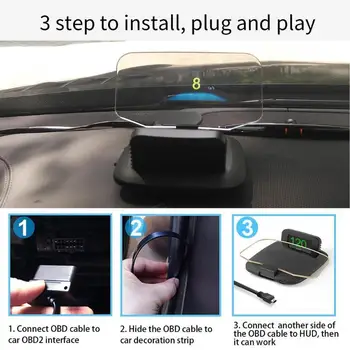 C1 OBD2 Automobiļu HuD OBD 2 II GPS Dual-mode HD LED Ātruma Projektors Obdii Ekrāna nodaļas Vadītāja Brīdināšanas Sistēma, Pār Brīdināšanas Sistēma
