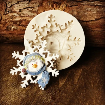 1GB Ziemassvētku Sniegpārsla One-Eyed Kūka Silikona Veidnes Kūka Dekorēšanas Instrumentiem Pomādes Konditorejas Šokolādes Polimēra Māla Pelējuma