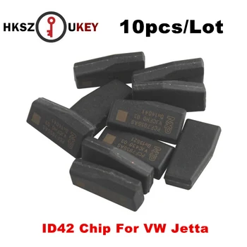 HKSZUKEY 10pcs/Daudz ID42(T10) transponderu mikroshēmu JETTA automašīnas tālvadības atslēgu Augstas kvalitātes ID 42 Automašīnu čipu atslēgu