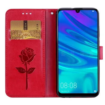 CHOEOIWE Telefonu Gadījumos par Huawei Honor 10 9 Lite 8.A 8X 8.C PU Ādas Maks Flip Case Pilnībā Segtu Ziedu Rožu Rakstu Shell