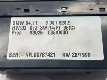 641169016289 BMW 5. Sērijas sedans gaisa kondicionēšanas kontrolieris (E39)