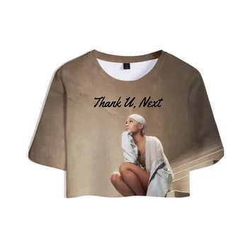 2020 jaunu 3D Ariana Grande Kultūraugu Top Sievietes Meitene t-krekls Īsām T krekls Sievietēm, Topi, Seksīgs Apģērbs, Karstā Pārdošanas Plus Lieluma Kritums iepirkšanās
