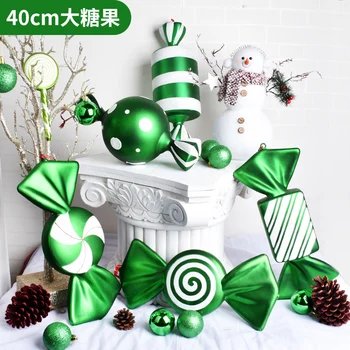Bērnu sniegumu aksesuārus piegādes saldumu veikals izkārtojums rotājumi 40CM zaļā krāsotas konfektes kulons Ziemassvētku rotājumi