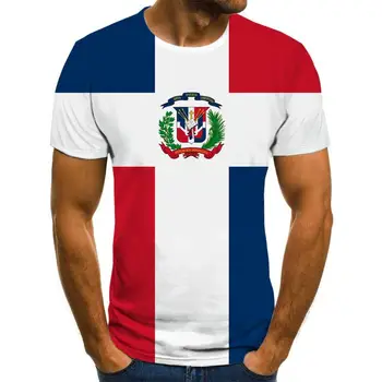 3D karogu druka vīriešu t-krekls gadījuma apaļu kakla augstas kvalitātes streetwear ikdienas apģērbu