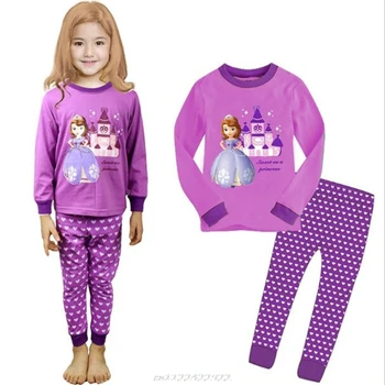 2020 Jaunu Bērnu Apģērbu Komplekts Ziemas Kokvilnas Jaundzimušā bērna Meiteņu Drēbes Homewear Bērniem Elsa Disney Bērnu pidžamas Bērnu pidžamas Komplekts