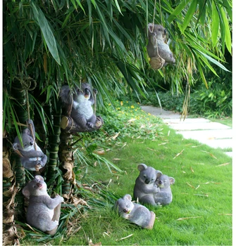 Dārza Statuja - Gudrs Šūpoles Koala Lācis - Smieklīgi Āra Skulptūru rotājumi - Labākais Iekštelpu Āra Figūriņas uz Terases Pagalmā Zāliens