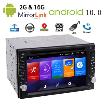 Android 10.0 Auto Stereo 2 Din Android Radio Auto DVD Atskaņotājs Double Din Galvu Vienība ar Bluetooth 6.2 Collu Touch Screen GPS Navi