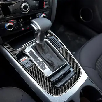 1PC Auto Auto Stils Pārnesumu Pārslēgšanas Panelis Drcor Oglekļa Šķiedras Izturīga Dekoratīvā Uzlīme Audi A5 A4L Q5 no 2009. līdz 2018. gadam Pārnesumu Pārslēgšanas