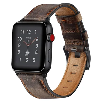 Virsējais Slānis Pātagot Ādas Siksna Vintage par Apple Iwatch Watchband 1/2/3/4/5/6
