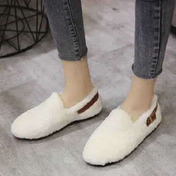 2019. gada rudens un ziemas, jaunas sieviešu kurpes korejiešu versija savvaļas metāla sprādzes plus samta silts, ērts dzīvoklis apavi