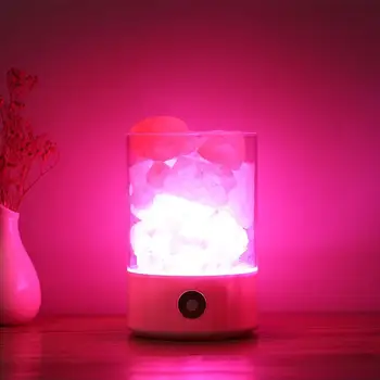 Krāsains dabas himalaju sāls lampa ar USB Negatīvo jonu lampas Gaisa Attīrītājs Nakts Gaismas, mājās, ofisa, guļamistabas radošo led gaismas
