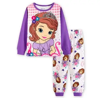 Jaunākās Bērnu Pidžamas Meitenēm Princese Pidžamu Sleepwear Set Baby Pilnu Piedurknēm Naktsveļu Kokvilnas Bērnu Apģērbs, Pidžamas H053