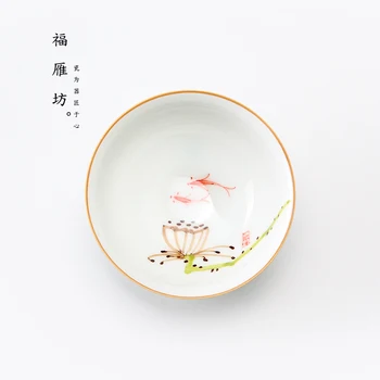 Jingdezhen Tējas Tase ar Roku apgleznotus Keramikas Balta Porcelāna Krūze