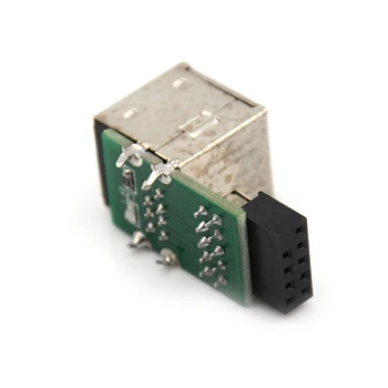 1gb USB 2.0 9Pin Sievietes 2 Ports, Sieviešu Adapteris Converter Pamatplates PCB Kuģa Kartes Extender