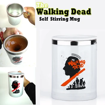 Self Maisot Krūze-Walking Dead Kafijas Krūze no Nerūsējoša Tērauda, mikseri, Automātiska Kafijas Maisīšanas Dzeramais Kauss
