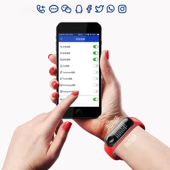 M3plus Smart Rokassprādzi, Sirdsdarbības Monitoringa Sporta Solis M3 Krāsu Touch WeChat QQ Zvanu Ierakstu Multi-funkciju Smart Aproce