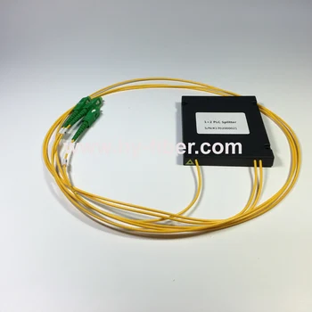Optiskās šķiedras PLC sadalītāja 1x2 ABS Kaste ar savienotājs SC/APC Zaļā 657A1 2.0 mm kabelis 1m, garums 10pcs