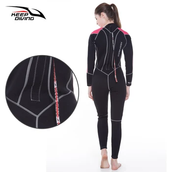Sievietes 3 mm Neoprēna wetsuit, Augsta elastība Sērfot Ūdenslīdēju kostīms Iekārtas Medūzas apģērbu long piedurknēm Spearfishing Iekārtas