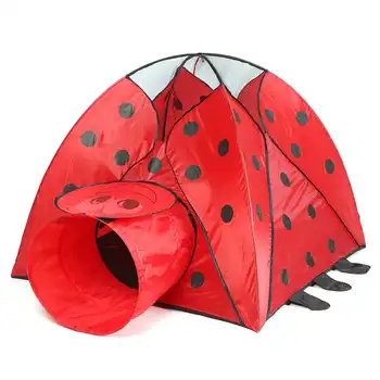 3pcs/Komplekts Bērniem Telts Māju, Spēlēt Rotaļlietas Salokāmi Bērnu Lien Tuneļa Portatīvo Red Bug Pool Bedres Rotaļlietas Red bug Karikatūra Spēlēt Telts