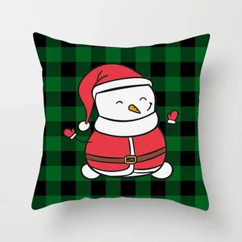 Ziemassvētku Sniegavīrs Pleds Modelis Spilvens Segums Poliestera 45*45cm Dekoratīvā Spilvendrāna Jauno Gadu Dīvāns Mājas Auto PillowCover 41039
