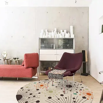 Stilīgs mūsdienu oranži brūna dot mākslas anotācija ray apļveida dzīvojamā istaba guļamistaba neslīdoša mat paklājs