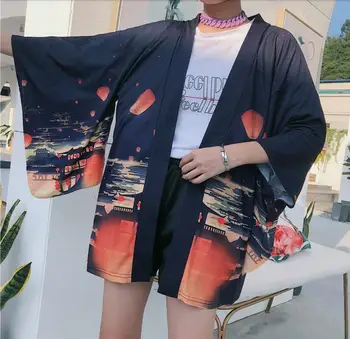 2019. gada Vasarā Jaunu Kreklu Japānas Stila Harajuku Drukāt Kimono Zaudēt Sieviešu Topi Un Blūzes Plus lieluma