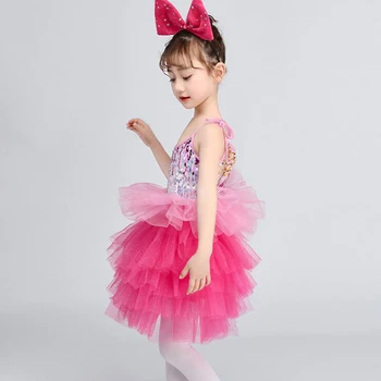 Meitenes Toddler Balles Sequined Džeza Apģērbu Konkurences Tērpus Bērnu Deju kleitu Festivāls Apģērbu Valkāt Apģērbu