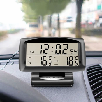 Auto Led Termometrs Laiks Elektronisko Pulksteni Skatīties Auto Nakts Gaisma Pulkstenis Temperatūras Displejs Auto Interjera Produktu Gaismas Auto Ac