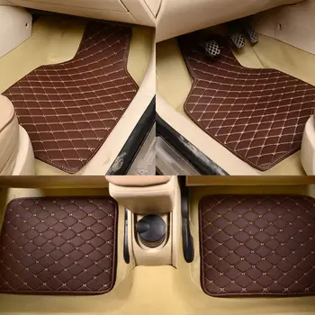 Universal Fit 4gab PU Ādas Automašīnas Grīdas Paklājs Ūdensizturīgs Kāju Spilventiņi Protector Anti-Slip Priekšējie un Aizmugurējie paklāji Komplekts Suv