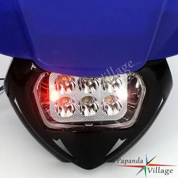 Zila Motokrosa LED Spilgti Netīrumi Velosipēds Lukturu Dual Sports Galvas Lampas Off Road Yamaha WR TTR YZF Suzuki DR DRZ RM Honda