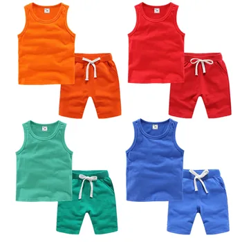 2020. gadam Bērni Jaunu Veste Komplekti zēniem Tīru Krāsu Divas Gabals Bērnu zēnu apģērbi no kokvilnas Bērnu Apģērbs Zēniem Tracksuit Toddler Apģērbi