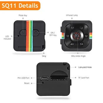 Oriģinālo Mini DV Kameru SQ11 Camaras Espia Full HD Nakts Redzamības Video Reģistratoru Rīcības Ķermeņa Cam Microcamera Digitālo jaunas