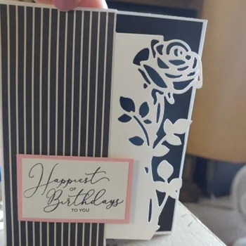 Roze Metāla Griešanas Mirst Dekoratīvu Rožu Kartes Die Samazināt Karšu Pieņemšanas DIY Apdare Jaunu 2019 Iespiests Amatnieku Kartes