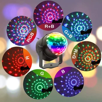 RGB LED Posmā Lampas Kristāla Bumbu Skaņas Kontroles Lāzera Gaismas Pusi, Disko Gaismas