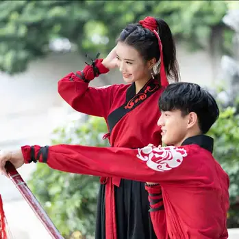 Sievietes&Vīrieši Hanfu Kostīmu Ķīniešu Tradicionālās Vintage Fantasia Pāri Karnevāla Masku Cosplay Kostīmu Pieaugušo Plus Izmērs 3XL