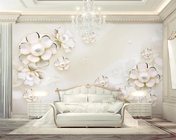 Beibehang Custom tapetes skaistu luksusa Eiropas 3D ziedu kāzu istaba dzīvojamā istaba guļamistaba TV fona sienas 3d tapetes