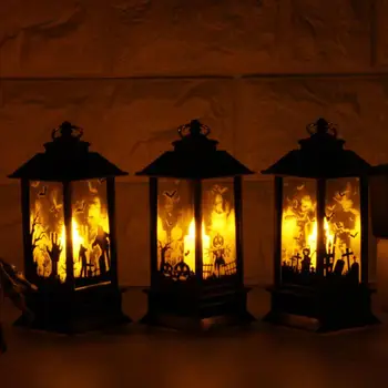 LED Plastmasas Ielas Lampas Liesmu Gaismā Atšķirības Halloween Prop Puse Briesmīgs Mājas Dāvanu Bāra Dekori Laterna Karājas Atmosfēru