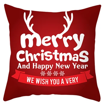 YOMDID 2019 Jaunu Priecīgus Ziemassvētkus Santa Claus Spilvena Segums Noel Ziemassvētku Mājas Dekoratīvā Spilvendrāna Dīvāns Mest Spilvens Gadījumā Vāciņu