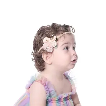 Balleenshiny Pērle Rombveida, Puķu Bērnu Hairband Modes Gudrs Parketa Matu Aksesuāri Baby Girl Galvu Bērni Turban