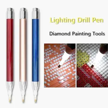 Jaunā Dimanta Krāsošanas Rīku Punktu Urbt Pildspalvu DIY Apgaismojums, Pildspalvas 5D Gaismas Pildspalva Apgaismojuma Ātri Universālā Stick Urbšanas Piederumi