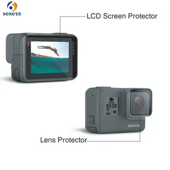 HD Objektīvs aizsardzības plēve + LCD Ekrāna aizsargplēvi, Lai GoPro Hero 5 6 Varonis Varonis 7 black Rīcības Sporta Kameru Piederumi