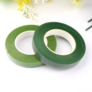 Zhahua DIY rokas lējuma papīra lentes iesaiņojuma lentes materiāla ziedu vainags zaļš, tumši zaļš 1cm platu ziedu soma piederumiem