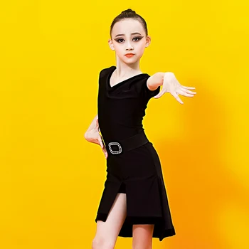Jaunas Meitenes latīņamerikas Deju Kleita, Acs Īsām Piedurknēm Slim Bērnu Salsa, Cha Cha Darbības Kostīms Bērniem Prakses Dancewear DWY3426