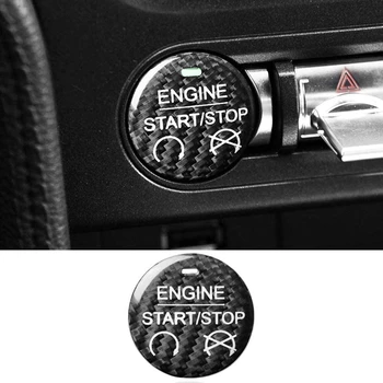 Auto Dzinēja Start Stop Pogu, Uzlīmes, Interjera Apdari Ford Mustang-2019 Oglekļa Šķiedras
