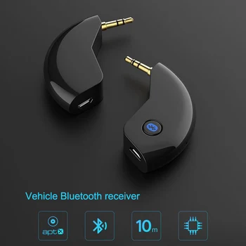 Mini 3,5 MM Ligzda AUX Audio MP3 Mūzikas Bluetooth Uztvērējs Automašīnas Komplektu Bezvadu Brīvroku Skaļrunis PUO88