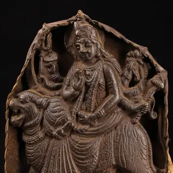Kāzu dekorēšana kolekcija no Tibetas tempļiem, veco rokām darinātas dzelzs sešu roku, matu kopšanai ķermeņa Budas statuja, Kaklarota, kulons